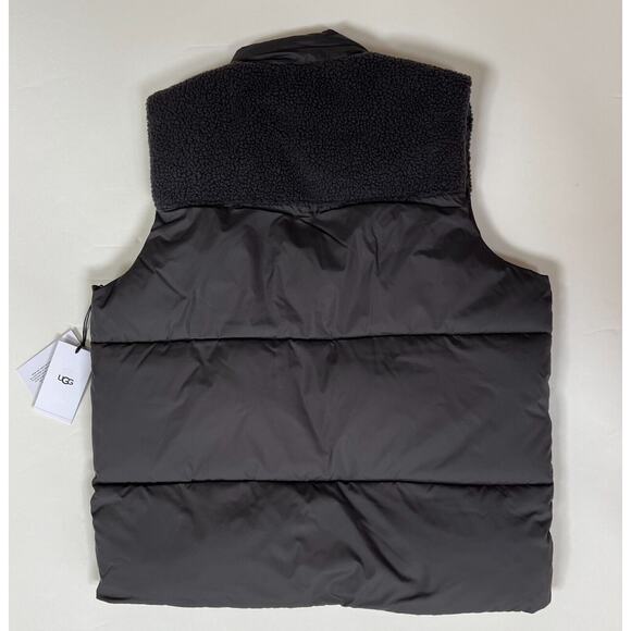 UGG Men's Zoltan Sherpa Puffer Vest Gray Size L NWT - Picture 6 of 12